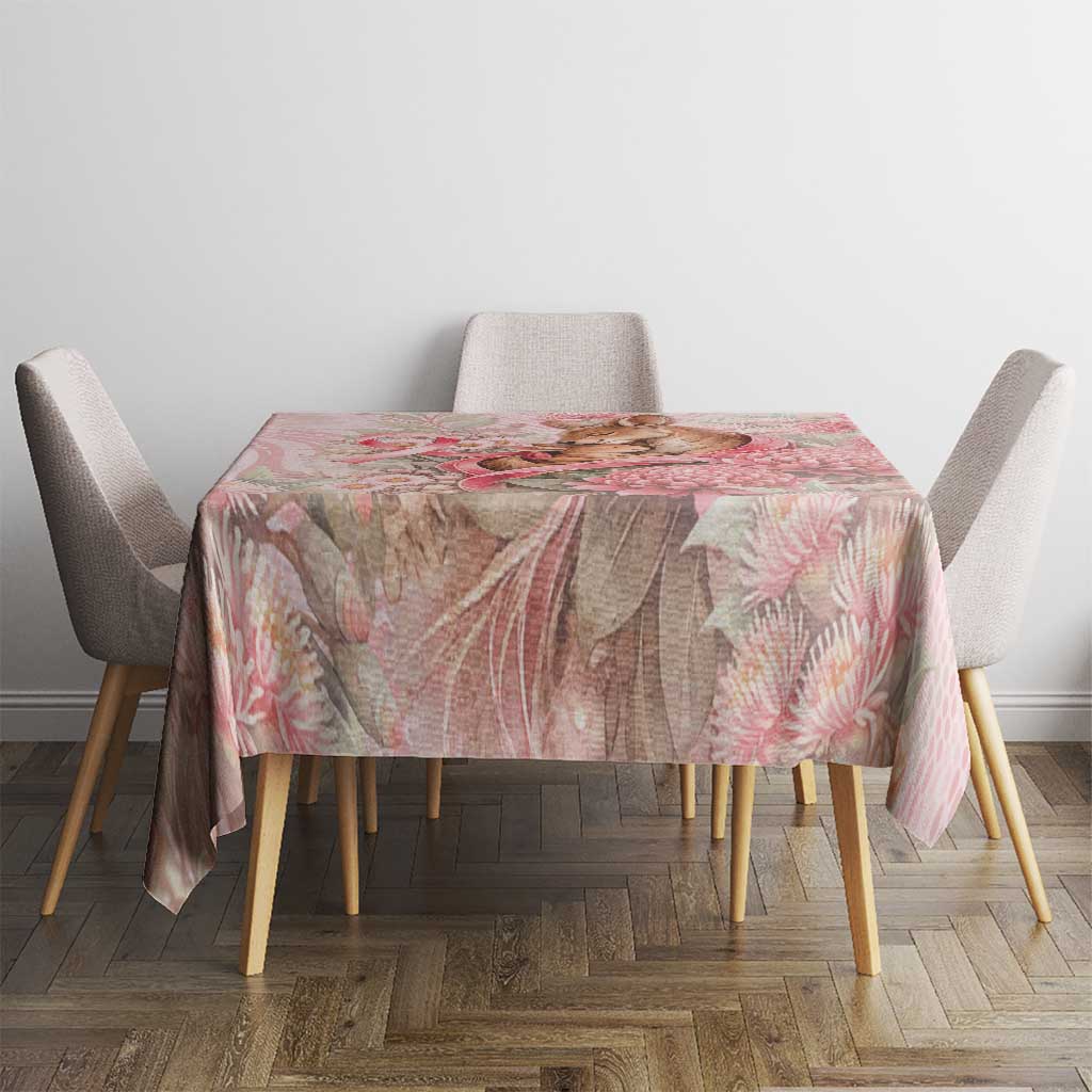 Breast Cancer Awareness Tablecloth Mother Kangaroo And Ribbon Hope