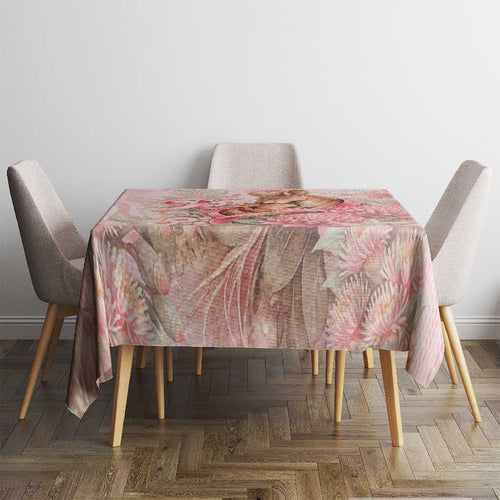 Breast Cancer Awareness Tablecloth Mother Kangaroo And Ribbon Hope