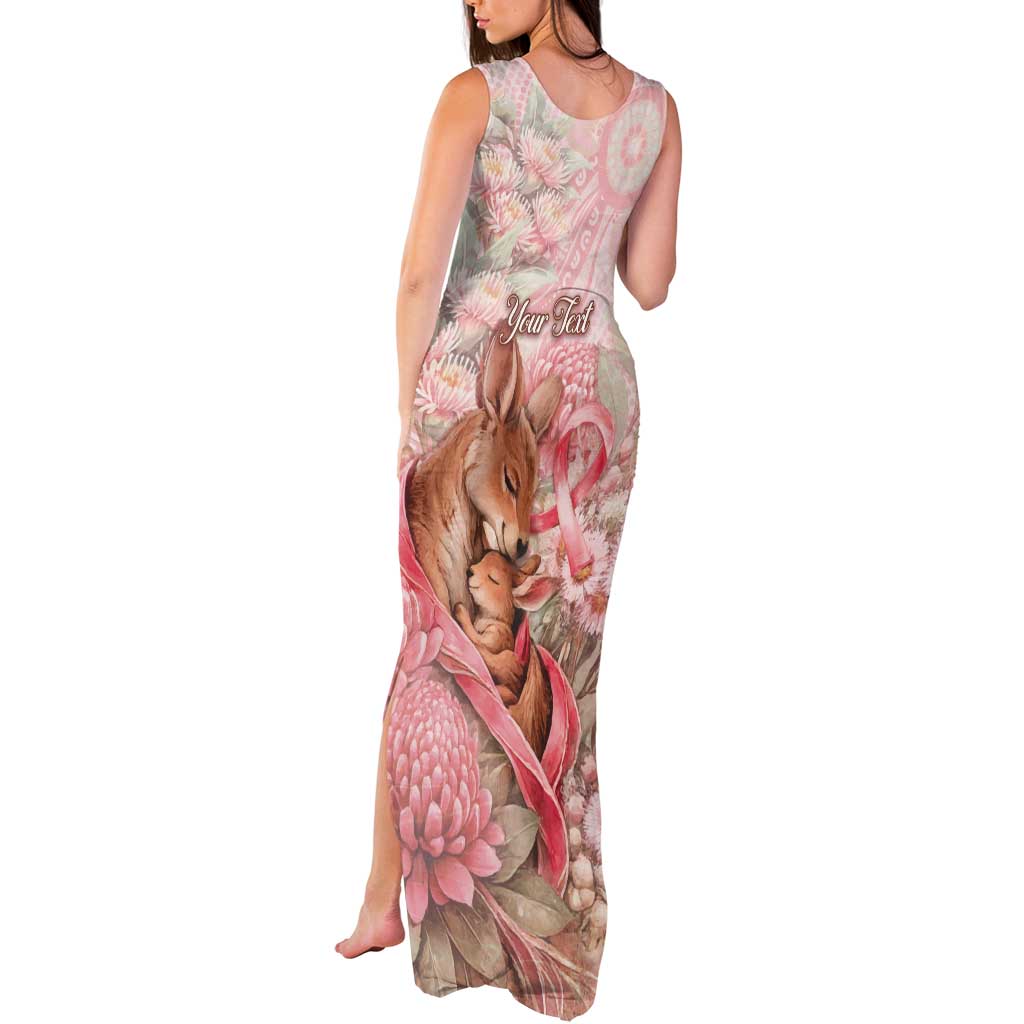 Personalised Breast Cancer Awareness Tank Maxi Dress Mother Kangaroo And Ribbon Hope