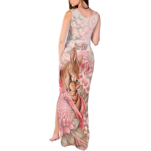 Personalised Breast Cancer Awareness Tank Maxi Dress Mother Kangaroo And Ribbon Hope