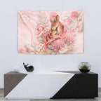 Breast Cancer Awareness Tapestry Mother Kangaroo And Ribbon Hope