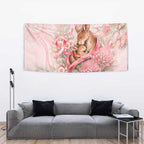 Breast Cancer Awareness Tapestry Mother Kangaroo And Ribbon Hope