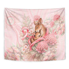 Breast Cancer Awareness Tapestry Mother Kangaroo And Ribbon Hope