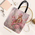 Breast Cancer Awareness Tote Bag Mother Kangaroo And Ribbon Hope