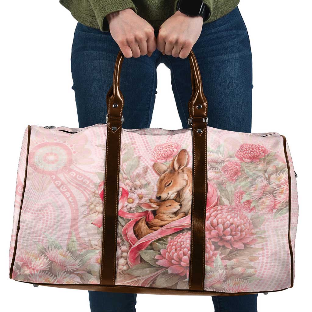 Breast Cancer Awareness Travel Bag Mother Kangaroo And Ribbon Hope