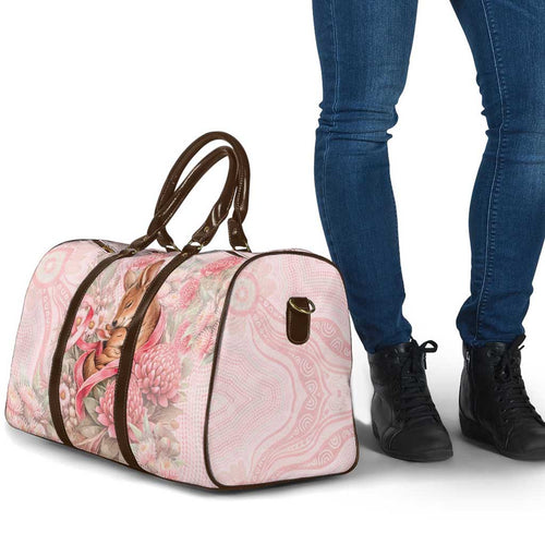Breast Cancer Awareness Travel Bag Mother Kangaroo And Ribbon Hope