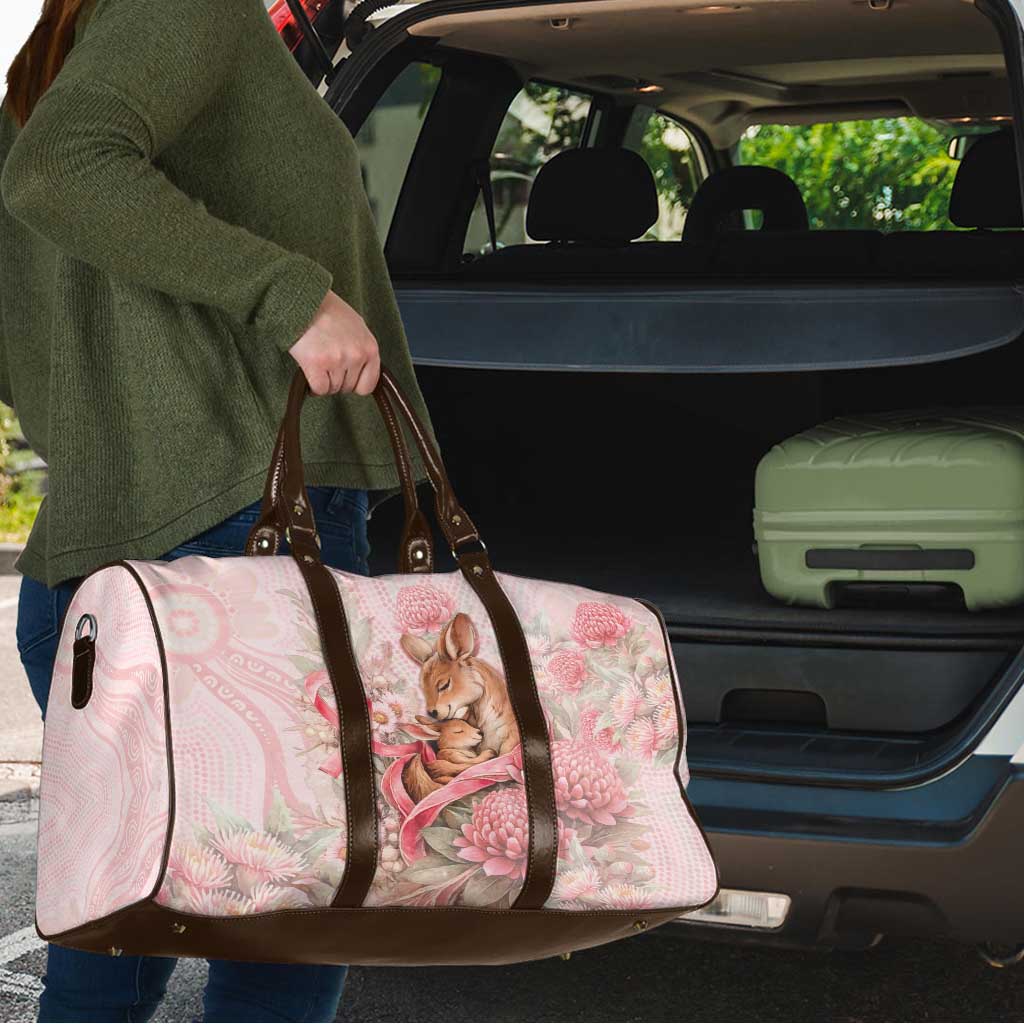 Breast Cancer Awareness Travel Bag Mother Kangaroo And Ribbon Hope