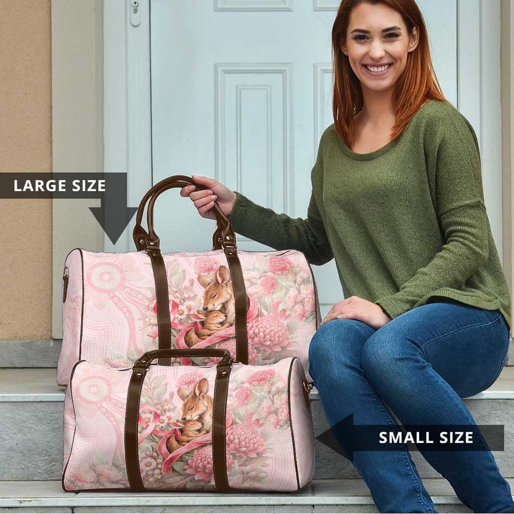 Breast Cancer Awareness Travel Bag Mother Kangaroo And Ribbon Hope