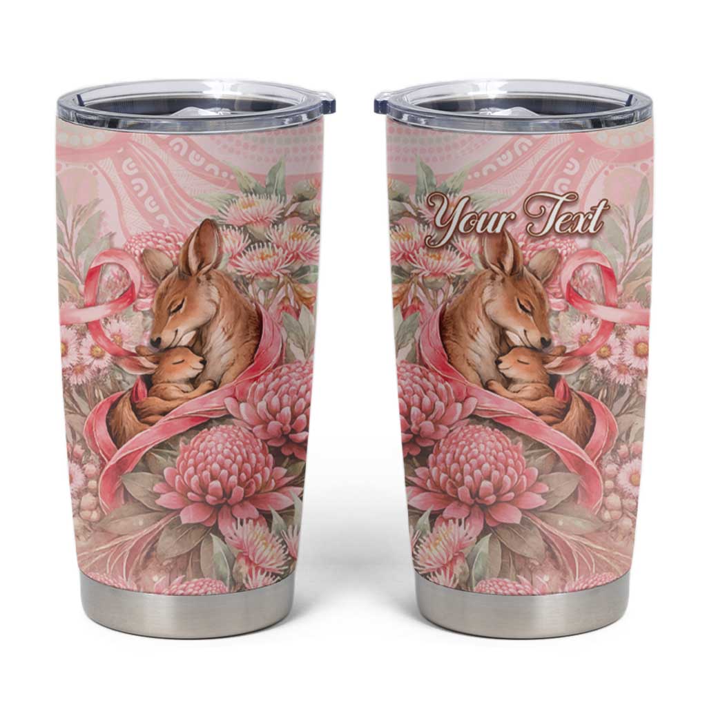 Personalised Breast Cancer Awareness Tumbler Cup Mother Kangaroo And Ribbon Hope
