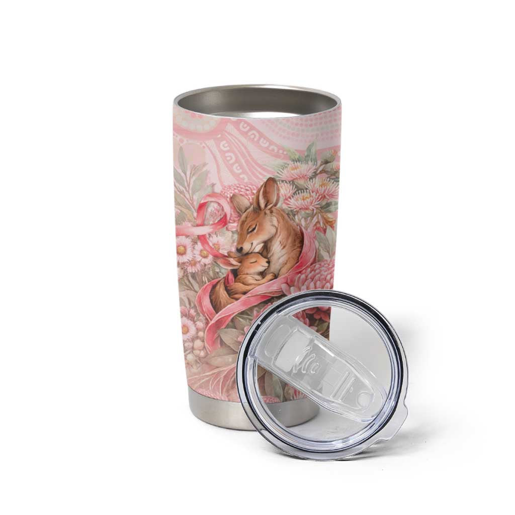 Personalised Breast Cancer Awareness Tumbler Cup Mother Kangaroo And Ribbon Hope