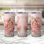 Personalised Breast Cancer Awareness Tumbler Cup Mother Kangaroo And Ribbon Hope