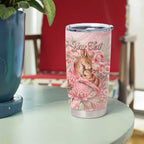 Personalised Breast Cancer Awareness Tumbler Cup Mother Kangaroo And Ribbon Hope