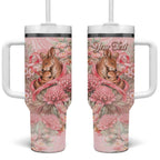 Personalised Breast Cancer Awareness Tumbler With Handle Mother Kangaroo And Ribbon Hope