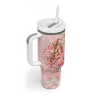 Personalised Breast Cancer Awareness Tumbler With Handle Mother Kangaroo And Ribbon Hope