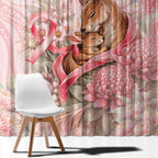Breast Cancer Awareness Window Curtain Mother Kangaroo And Ribbon Hope
