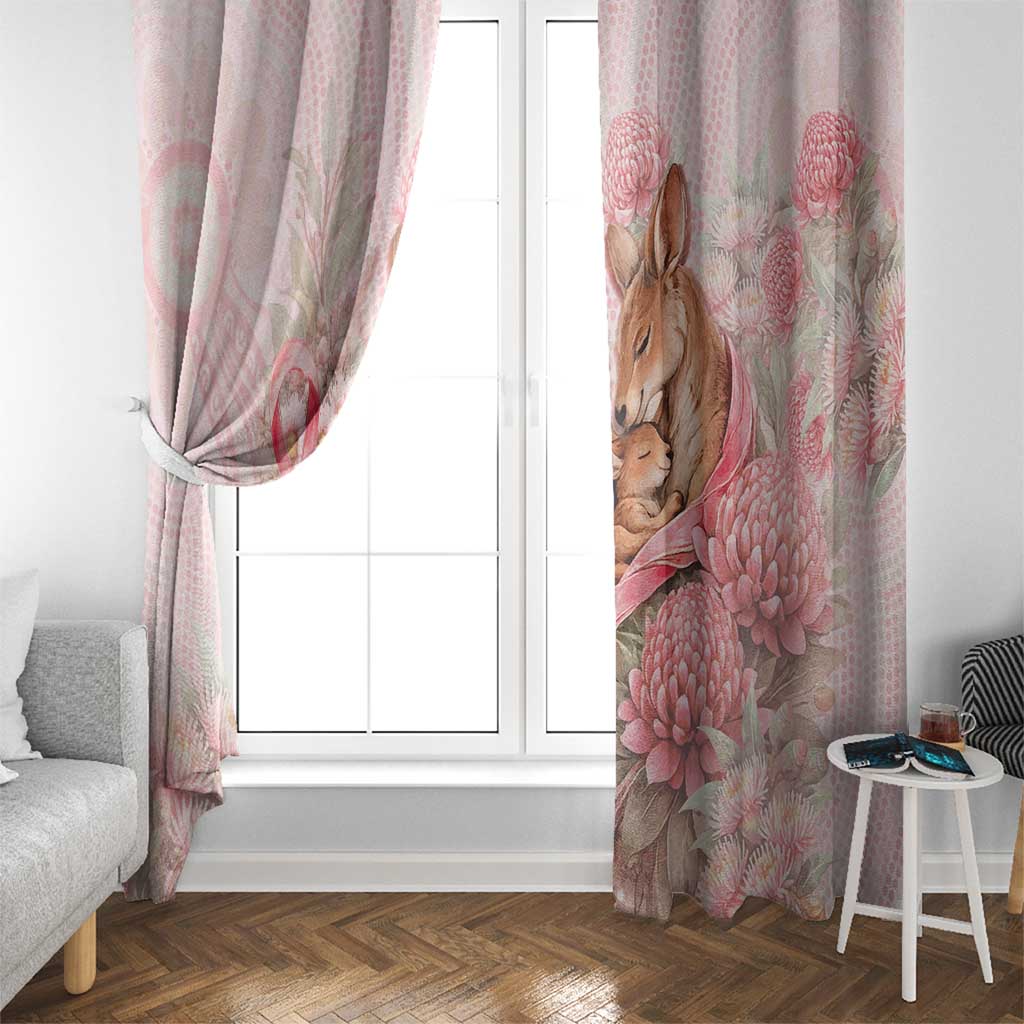 Breast Cancer Awareness Window Curtain Mother Kangaroo And Ribbon Hope