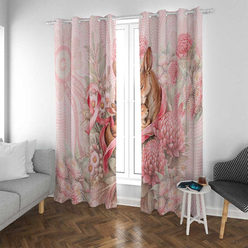 Breast Cancer Awareness Window Curtain Mother Kangaroo And Ribbon Hope