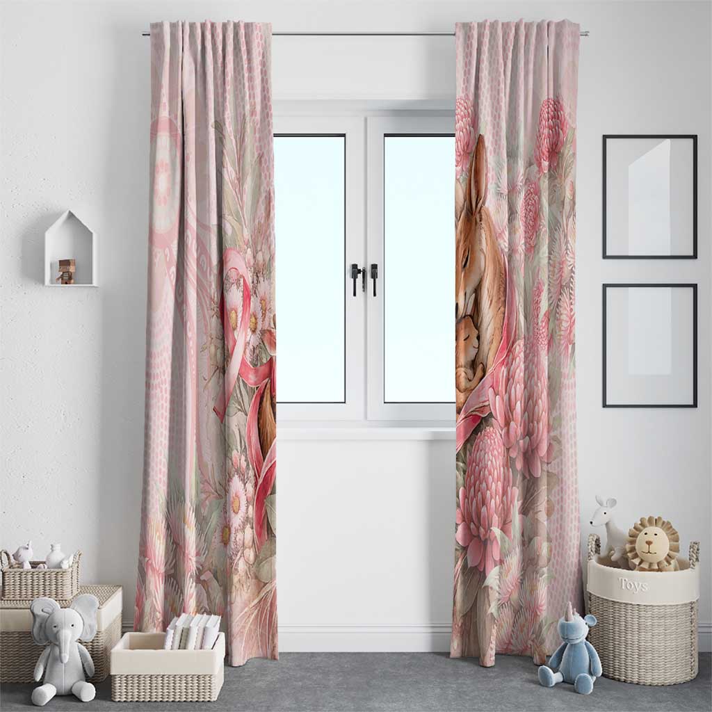 Breast Cancer Awareness Window Curtain Mother Kangaroo And Ribbon Hope