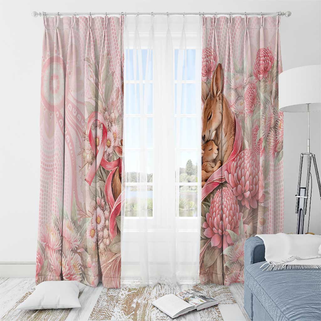 Breast Cancer Awareness Window Curtain Mother Kangaroo And Ribbon Hope