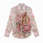 Personalised Breast Cancer Awareness Women Casual Shirt Mother Kangaroo And Ribbon Hope