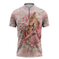Personalised Breast Cancer Awareness Zipper Polo Shirt Mother Kangaroo And Ribbon Hope