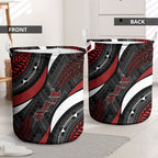 Aotearoa New Zealand Native Birds Map Laundry Basket Silver Fern Tribal Pattern