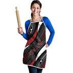 Aotearoa New Zealand Native Birds Map Apron Silver Fern Tribal Pattern