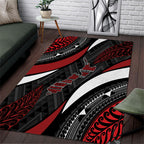 Aotearoa New Zealand Native Birds Map Area Rug Silver Fern Tribal Pattern