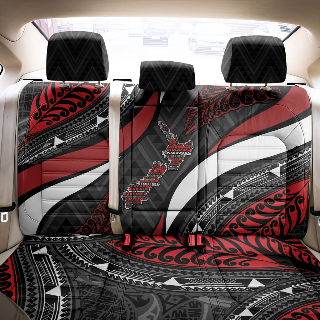 Aotearoa New Zealand Native Birds Map Back Car Seat Cover Silver Fern Tribal Pattern