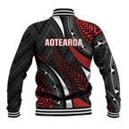Aotearoa New Zealand Native Birds Map Baseball Jacket Silver Fern Tribal Pattern
