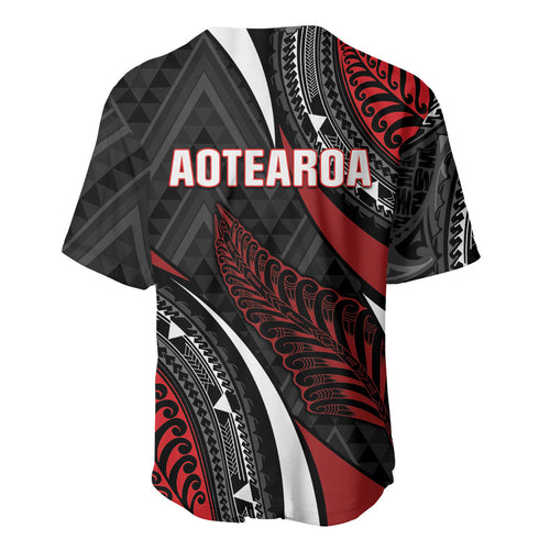 Aotearoa New Zealand Native Birds Map Baseball Jersey Silver Fern Tribal Pattern
