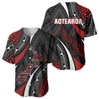 Aotearoa New Zealand Native Birds Map Baseball Jersey Silver Fern Tribal Pattern