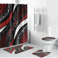 Aotearoa New Zealand Native Birds Map Bathroom Set Silver Fern Tribal Pattern
