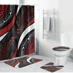 Aotearoa New Zealand Native Birds Map Bathroom Set Silver Fern Tribal Pattern