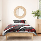 Aotearoa New Zealand Native Birds Map Bedding Set Silver Fern Tribal Pattern