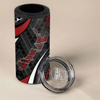 Aotearoa New Zealand Native Birds Map 4 in 1 Can Cooler Tumbler Silver Fern Tribal Pattern