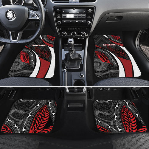 Aotearoa New Zealand Native Birds Map Car Mats Silver Fern Tribal Pattern