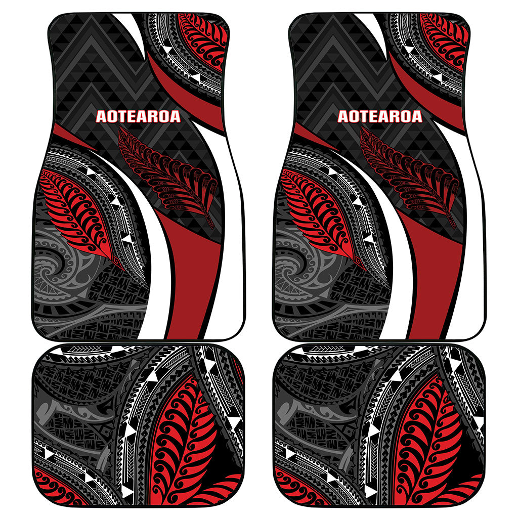 Aotearoa New Zealand Native Birds Map Car Mats Silver Fern Tribal Pattern