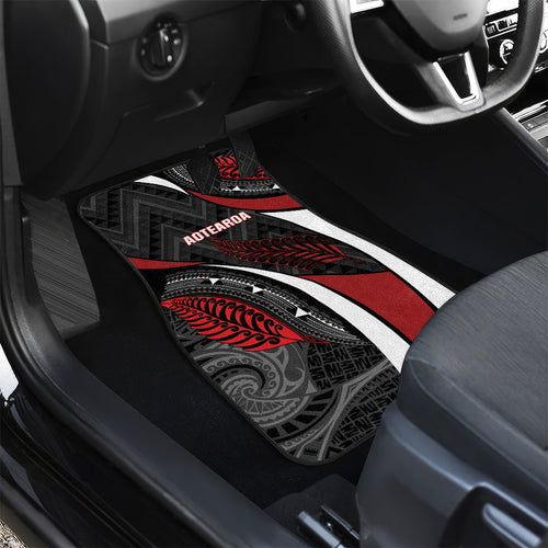 Aotearoa New Zealand Native Birds Map Car Mats Silver Fern Tribal Pattern