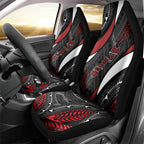 Aotearoa New Zealand Native Birds Map Car Seat Cover Silver Fern Tribal Pattern