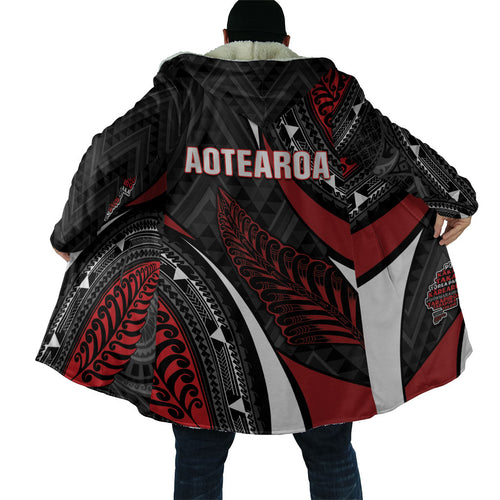 Aotearoa New Zealand Native Birds Map Cloak Silver Fern Tribal Pattern
