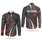 Aotearoa New Zealand Native Birds Map Couples Matching Off Shoulder Short Dress and Long Sleeve Button Shirt Silver Fern Tribal Pattern