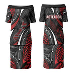 Aotearoa New Zealand Native Birds Map Couples Matching Puletasi and Hawaiian Shirt Silver Fern Tribal Pattern