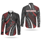 Aotearoa New Zealand Native Birds Map Couples Matching Summer Maxi Dress and Long Sleeve Button Shirt Silver Fern Tribal Pattern