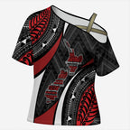 Aotearoa New Zealand Native Birds Map Cross Shoulder Shirt Silver Fern Tribal Pattern
