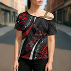 Aotearoa New Zealand Native Birds Map Cross Shoulder Shirt Silver Fern Tribal Pattern