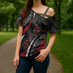 Aotearoa New Zealand Native Birds Map Cross Shoulder Shirt Silver Fern Tribal Pattern