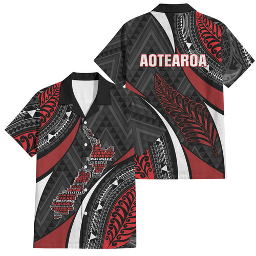 Aotearoa New Zealand Native Birds Map Family Matching Mermaid Dress and Hawaiian Shirt Silver Fern Tribal Pattern