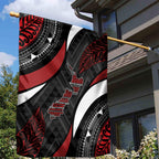 Aotearoa New Zealand Native Birds Map Garden Flag Silver Fern Tribal Pattern