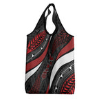 Aotearoa New Zealand Native Birds Map Grocery Bag Silver Fern Tribal Pattern